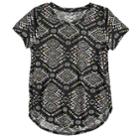 Girls 7-16 Mudd&reg; Printed Tulip Hem Tee, Size: 12, Black