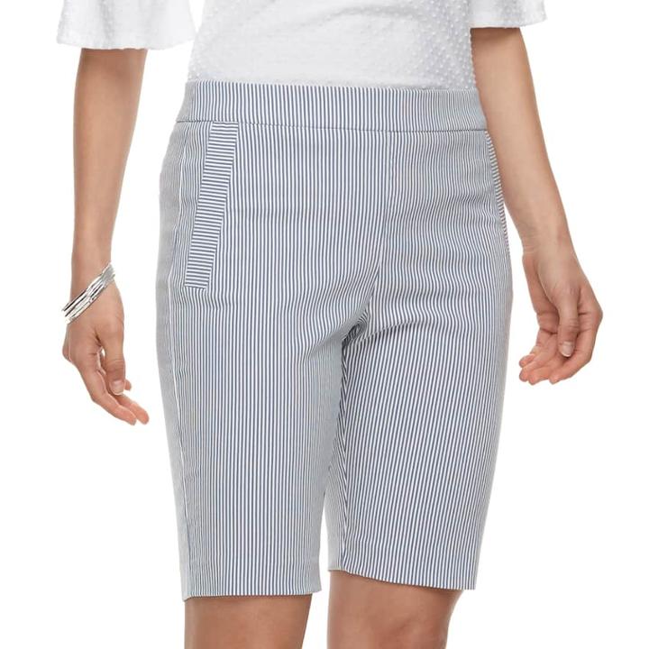 Women's Elle&trade; Bermuda Shorts, Size: Medium, Blue (navy)