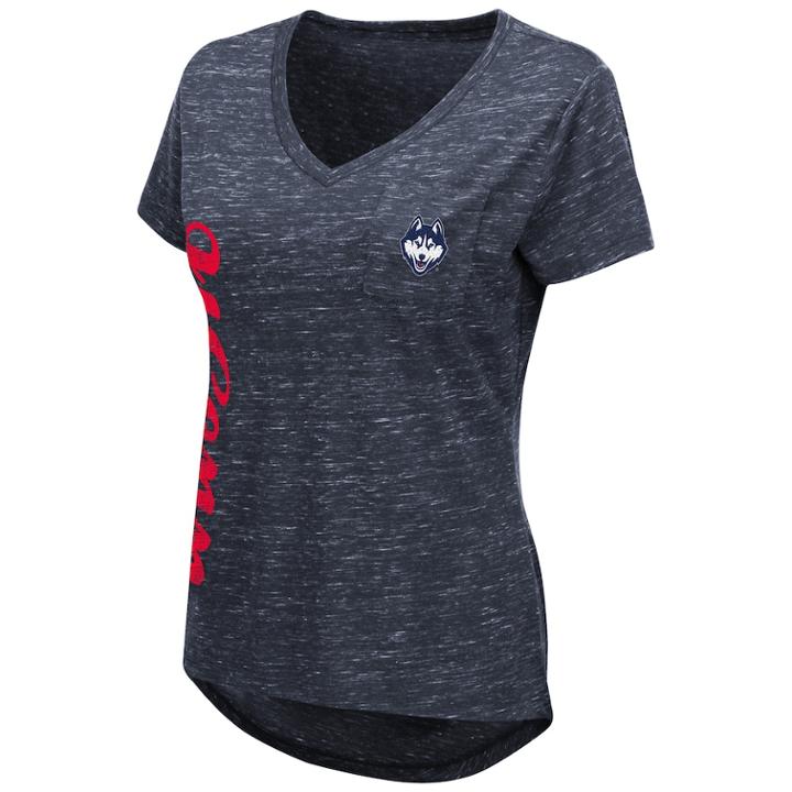 Women's Uconn Huskies Wordmark Tee, Size: Medium, Dark Blue