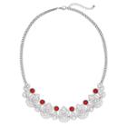 Red Stone Openwork Teardrop Necklace, Women's