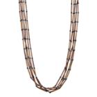 Simply Vera Vera Wang Long Burnished Tube Multi Strand Necklace, Women's, Brown