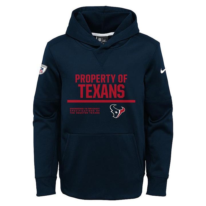 Boys 8-20 Nike Houston Texans Circuit Therma-fit Hoodie, Boy's, Size: S(8), Dark Blue