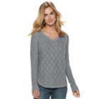 Women's Sonoma Goods For Life&trade; Geometric Twist Cable-knit Sweater, Size: Medium, Med Grey