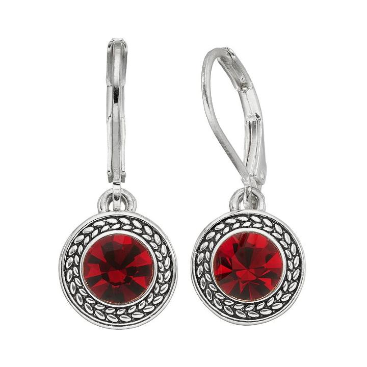 Napier Round Nickel Free Drop Earrings, Women's, Red