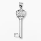 Insignia Collection Nascar Matt Kenseth Sterling Silver 20 Heart Key Pendant, Women's, Grey