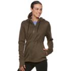 Women's Tek Gear Cinched-waist Sweater Fleece Jacket, Size: Large, Dark Green