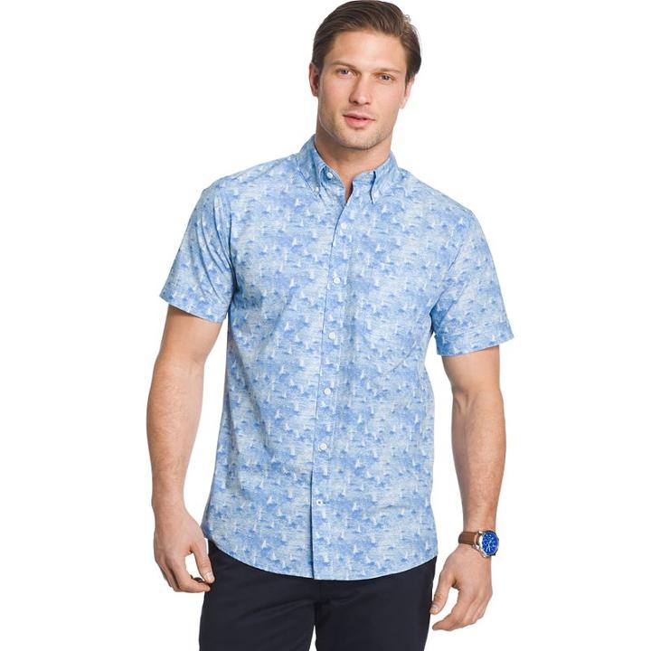 Men's Izod Seaport Classic-fit Performance Button-down Shirt, Size: Xl, Blue Other