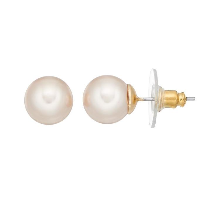 Simply Vera Vera Wang Nickel Free Simulated Pearl Stud Earrings, Women's, Med Brown