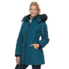 Women's Halitech Radiance Faux-fur Trim Hooded Parka, Size: Xl, Blue