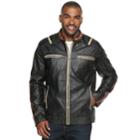 Men's Xray Slim-fit Washed Faux-leather Racer Jacket, Size: Xxl, Grey