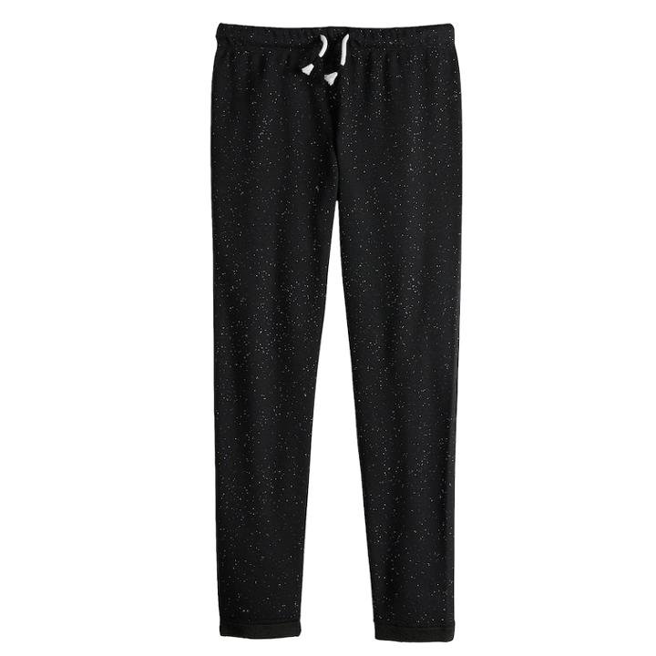 Girls 7-16 & Plus Size So&reg; Fleece Minky Leggings, Size: 10, Black