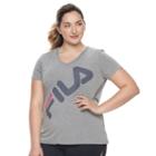 Plus Size Fila Sport&reg; Logo Graphic Performance Tee, Women's, Size: 3xl, Grey