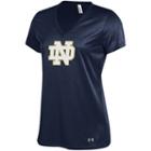 Women's Under Armour Notre Dame Fighting Irish Tech V-neck Tee, Size: Large, Blue (navy)