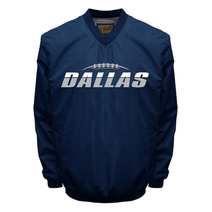 Big & Tall Franchise Club Tone City Dallas Football Windshell Pullover Jacket, Men's, Size: 4xl, Blue (navy)