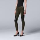 Women's Simply Vera Vera Wang Ultrasuede Moto Leggings, Size: Small, Lt Green