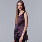 Women's Simply Vera Vera Wang Tie-dye Crinkle Handkerchief-hem Tank, Size: Large, Purple