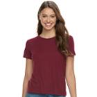 Juniors' Mudd&reg; Crewneck Short Sleeve Tee, Teens, Size: Medium, Dark Pink
