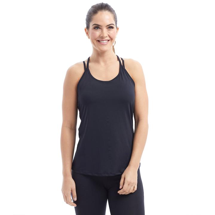 Women's Marika Oasis Mesh Racerback Tank, Size: Medium, Black