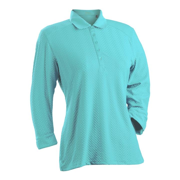 Plus Size Nancy Lopez Grace 3/4-sleeve Golf Polo, Women's, Size: 3xl, Turquoise/blue (turq/aqua)