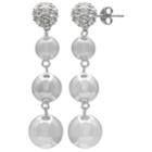 Brilliance Silver Plated Disc Drop Earrings With Swarovski Crystals, Women's, White
