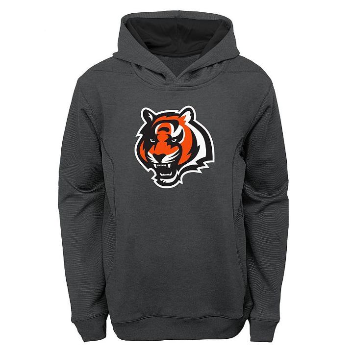 Boys 8-20 Cincinnati Bengals Energy Performance Hoodie, Boy's, Size: S(8), Grey (charcoal)
