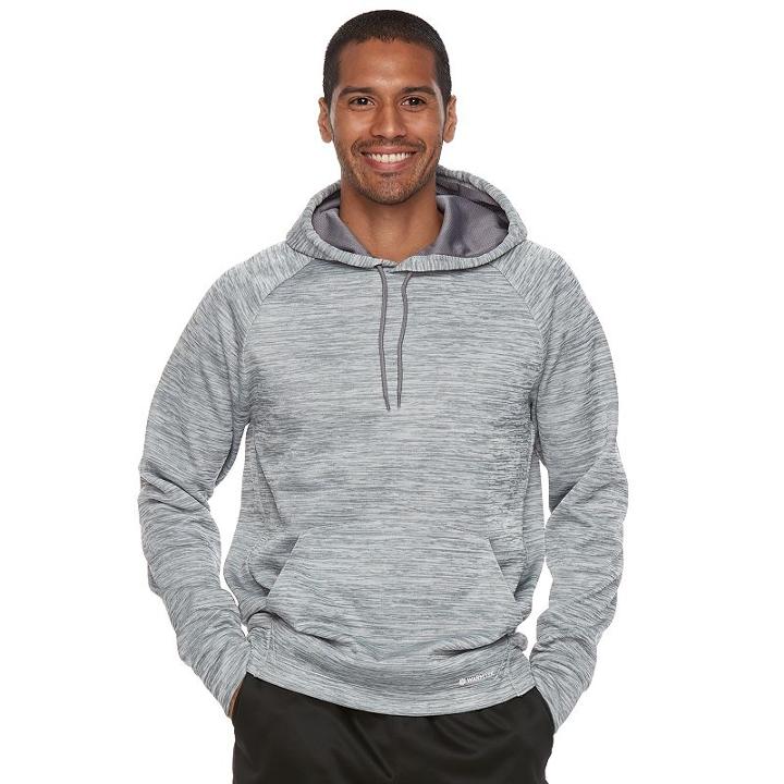 Men's Tek Gear&reg; Performance Fleece Pullover Hoodie, Size: Xl, Med Grey