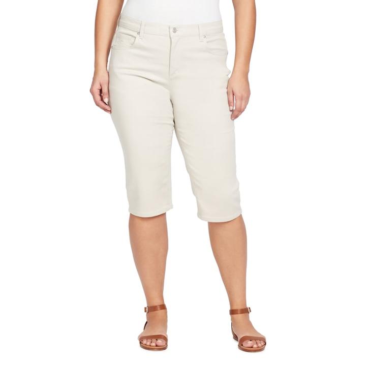 Plus Size Gloria Vanderbilt Amanda Skimmer Capris, Women's, Size: 22 W, Brown