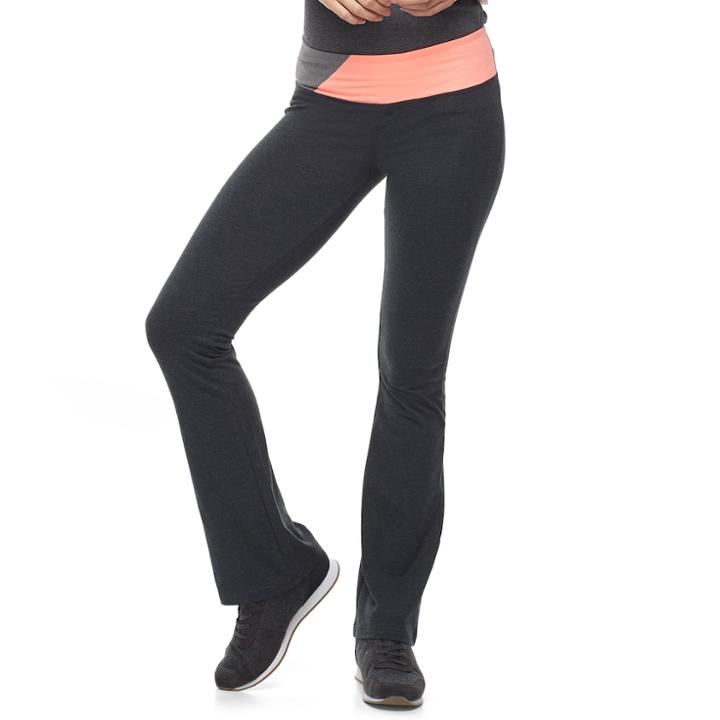 Juniors' So&reg; Slim Bootcut Yoga Pants, Teens, Size: Large, Dark Grey