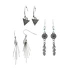 3-pack Trio Earrings Set, Women's, Silver