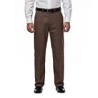 Men's J.m. Haggar Premium Classic-fit Flat-front Stretch Suit Pants, Size: 38x34, Dark Brown