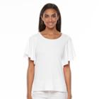 Women's Apt. 9&reg; Solid Flutter Tee, Size: Small, White