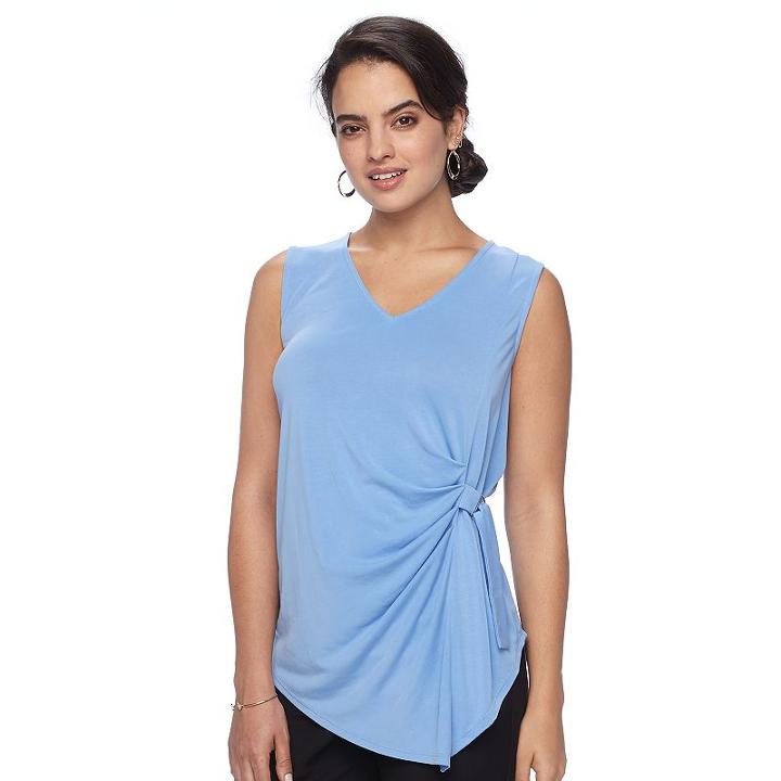Women's Apt. 9&reg; Ruched Tank, Size: Medium, Blue (navy)