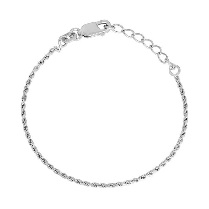 Junior Jewels Kids' Sterling Silver Rope Chain Bracelet, Girl's, Size: 4.5, Grey