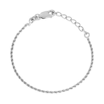 Junior Jewels Kids' Sterling Silver Rope Chain Bracelet, Girl's, Size: 4.5, Grey