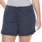 Juniors' Plus Size Unionbay Gwyneth Roll Tab Midi Shorts, Girl's, Size: 14 W, Brt Blue