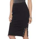 Women's Jennifer Lopez Grommet Ponte Pencil Skirt, Size: Xxl, Black