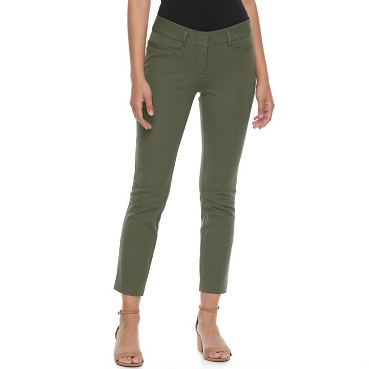 Juniors' Candie's&reg; Audrey Straight-leg Ankle Pants, Girl's, Size: 5, Green