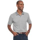 Men's Croft & Barrow&reg; Cool & Dry Classic-fit Striped Performance Polo, Size: Large, Med Grey