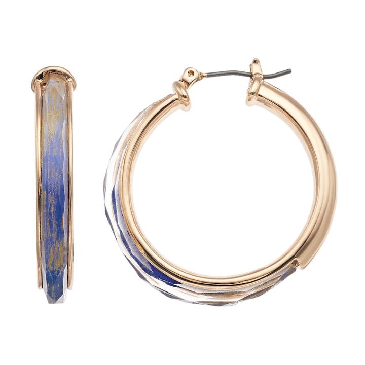 Dana Buchman Purple & Gold Tone Hoop Earrings, Women's