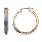 Dana Buchman Purple & Gold Tone Hoop Earrings, Women's