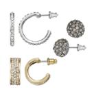 Jennifer Lopez Stud And Hoop Earring Set, Teens, Multicolor
