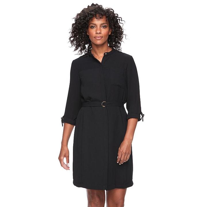 Women's Apt. 9&reg; Shirtdress, Size: Xxl, Black