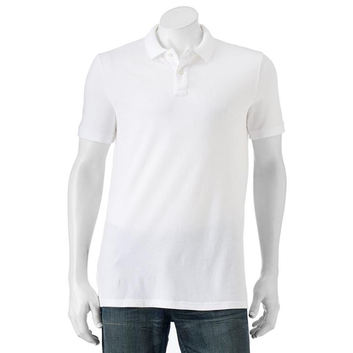 Men's Sonoma Goods For Life&trade; Flexwear Slim-fit Solid Pique Polo, Size: Xl, White