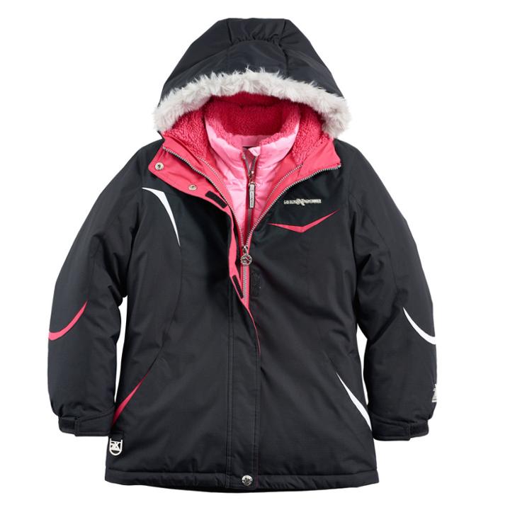 Girls 7-16 Zeroxposur Christine Heavyweight Faux-fur Trim Systems Jacket, Size: 10-12, Black