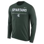 Men's Nike Michigan State Spartans Dri-fit Legend Staff Long-sleeve Tee, Size: Medium, Green