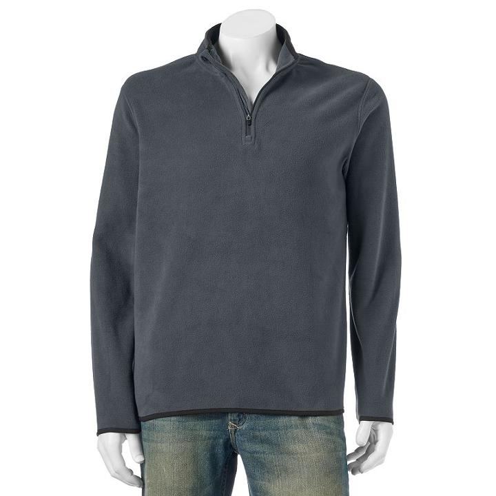Men's Tek Gear&reg; Arctic Fleece Quarter-zip Pullover, Size: Small, Dark Grey