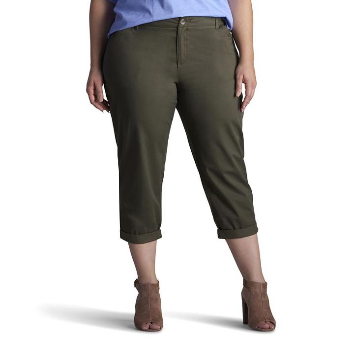 Plus Size Lee Chino Crop Pants, Women's, Size: 20 - Regular, Green Oth