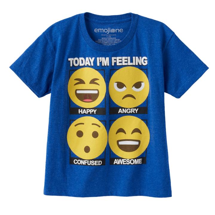 Boys 4-7 Emoji Today I'm Feeling Graphic Tee, Size: L(7), Blue