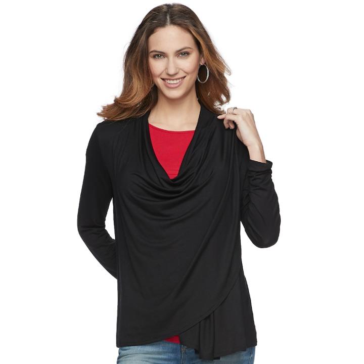 Maternity A:glow Drape Nursing Cardigan, Women's, Size: L-mat, Black