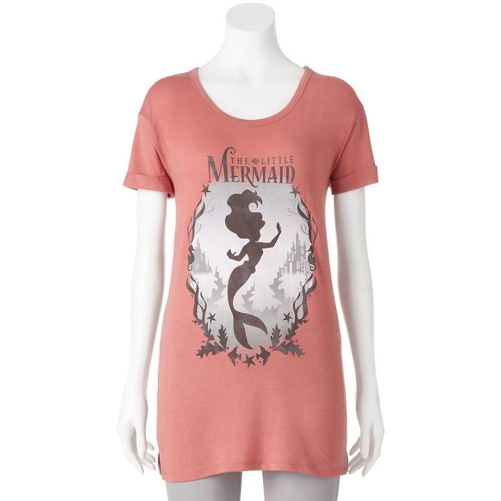 Disney's The Little Mermaid Ariel Juniors' Silhouette Graphic Tee, Girl's, Size: Large, Ovrfl Oth
